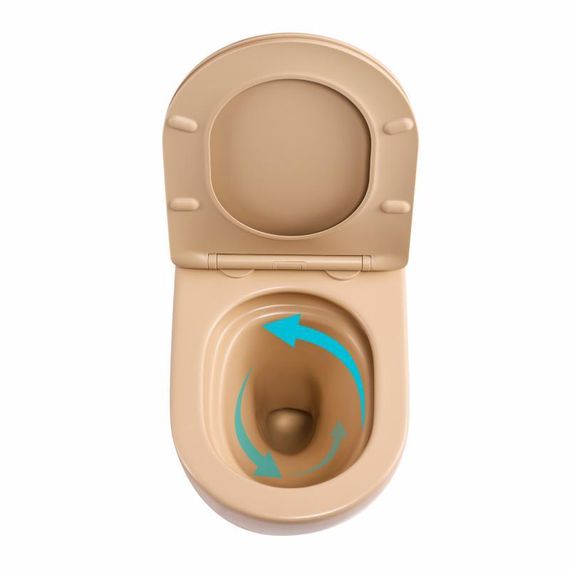 Унитаз подвесной Robin Ultra Quiet 490×365×325 мм, Beige, с сиденьем Slim Duroplast / Soft-close / Quick Release QT13332381АSSB | Зображення 5