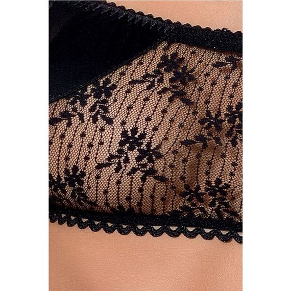 Комплект білизни Passion Exclusive PETRA SET L/XL, black, стрінги, широкий пояс, ліф-топік | Зображення 4