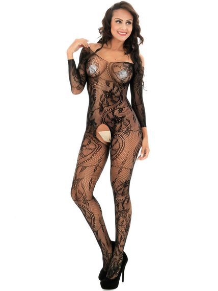 БодіСтокінг (Боді комбінезон Сітка) Babydoll 46 Чорний 8023 | Зображення 4