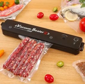 Вакуумный упаковщик для кухни чорний Вакууматор бытовой vacuum sealer Продуктовый вакуумный упаковщик для дома