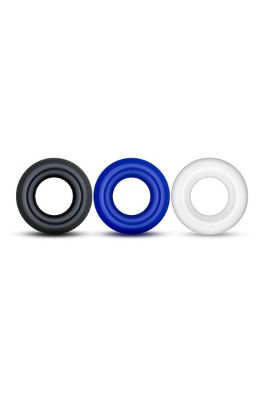 Набор эрекционных колец Blush STAY HARD Donut черрное, белое, синее sexstyle | Зображення 2