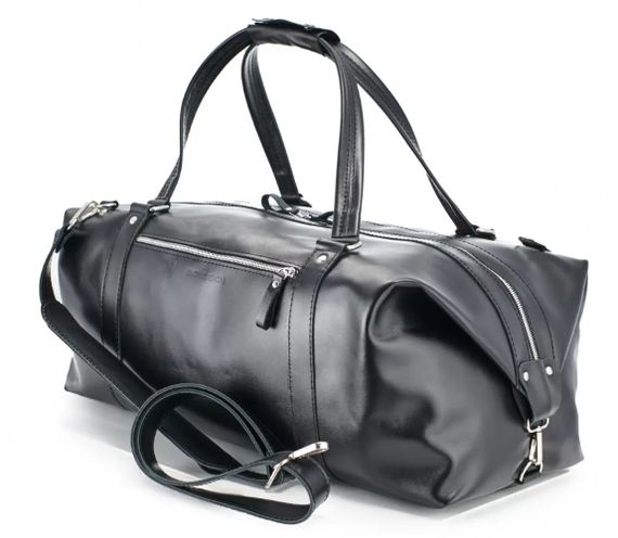 Шкіряна дорожня сумка Skin and Skin Stout L 55х27х23 см Чорна (BB01BL-L) | Зображення 4
