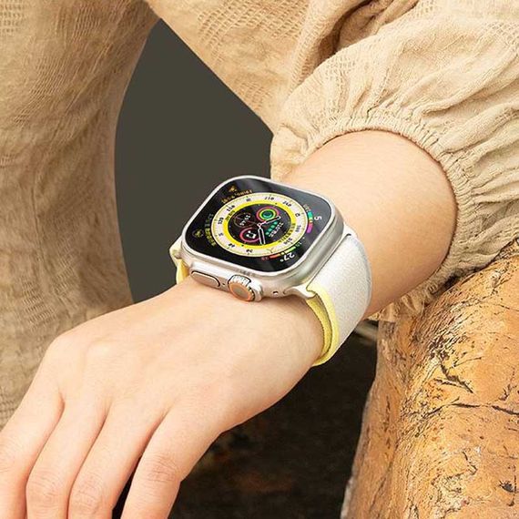 Ремінець Hoco WA14 Original series Apple watch (38/40/41mm) Black with Gray Yellow with White | Зображення 5