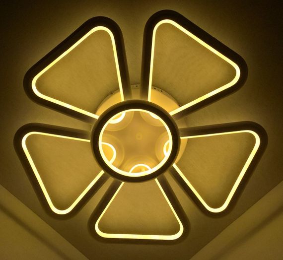 Люстра світлодіодна стельова LED світильник для квартири на стелю лед 25573 Білий 10х62х62 см. | Зображення 2