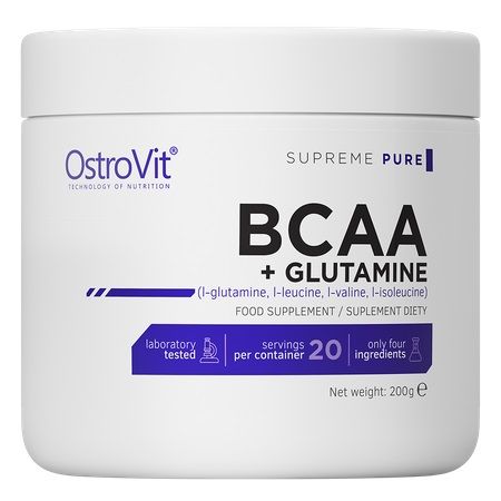 Амінокислотний комплекс Ostrovit BCAA + Glutamine 200 г, natural