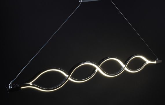 Люстра світлодіодна підвісна LED світильник для квартири на стелю лед 27441 Хром 30-110х6х102 см. | Зображення 4