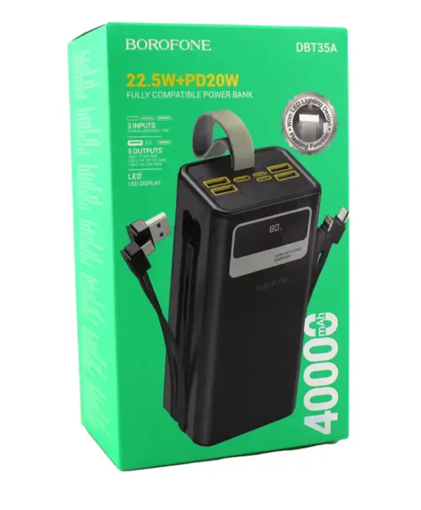 Power bank Borofone DBT35A 40000 mAh (реальная емкость) внешний аккумулятор | Зображення 3