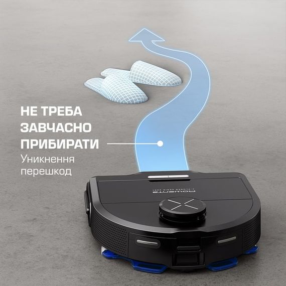 Робот-пилосос Rowenta миючий X-Plorer Serie 220+ Animal &amp; Allergy Model, 5600ПаВт, h=9.7см, 0.35л, конт пил -0.22л, автон. робота до 120хв, чорний (RR9495WH) | Зображення 5