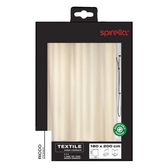 Шторка для ванной и душа Spirella Ricco 180x200 см, водоотталкивающая полиэстер, 10.43815 | Зображення 3