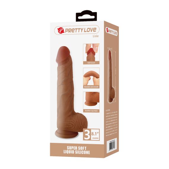 Фаллоимитатор PRETTY LOVE Lisle 8.1 Super Soft Liquid Silicone Dildo Sex Aura | Зображення 7