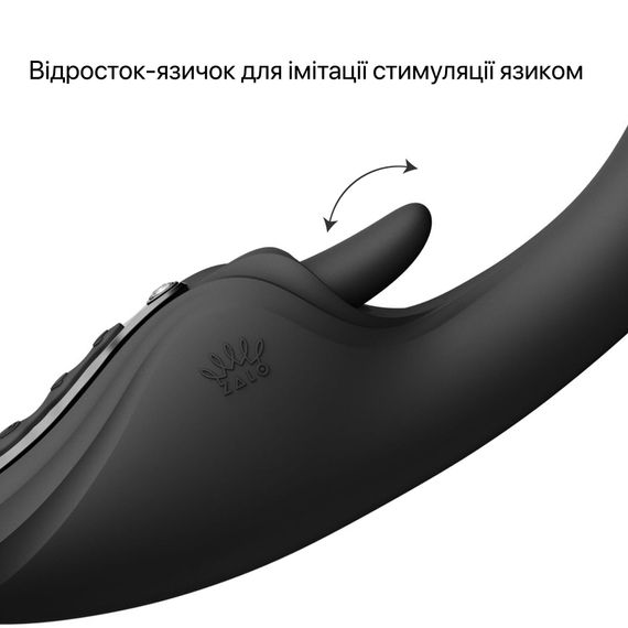 Смарт-вібратор Zalo Ares Obsidian Black, підігрів, 3 мотори, язичок для клітора, стимуляція точки G | Зображення 5