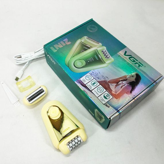 Акумуляторна жіноча електробритва, Епілятор електробритва для ніг, Епілятор-бритва 3в1 CW-57 | Зображення 2