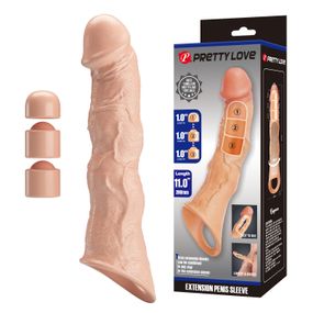 Подовжуюча насадка на член - Pretty Love Extension Penis Sleeve Flesh, 28 см