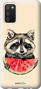 Чохол на Samsung Galaxy A02s A025F Єнотик з кавуном "4605u-2203-2448"