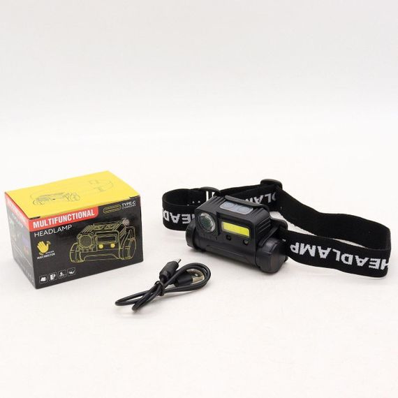 Налобний ліхтар з датчиком руху, від USB, BL 123 COB / Акумуляторний ліхтарик на голову | Зображення 9