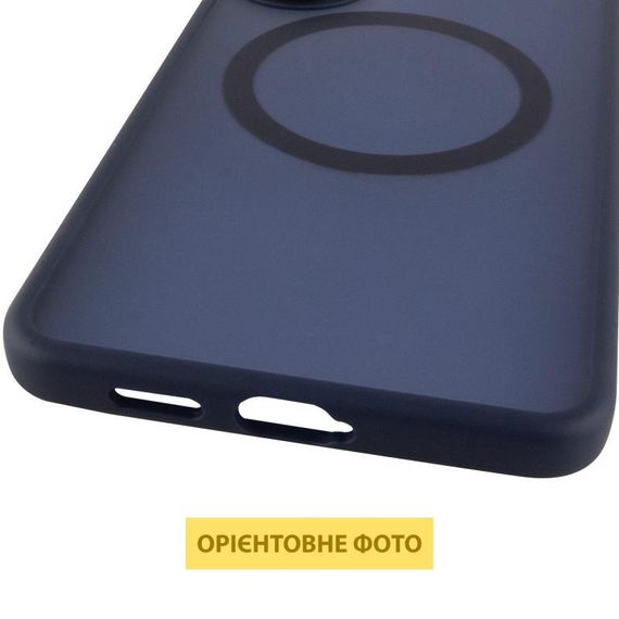 TPU+PC чохол Metal Buttons with MagSafe Colorful для Samsung Galaxy S25 Edge Сірий / Grey Синій / Navy Blue | Зображення 4