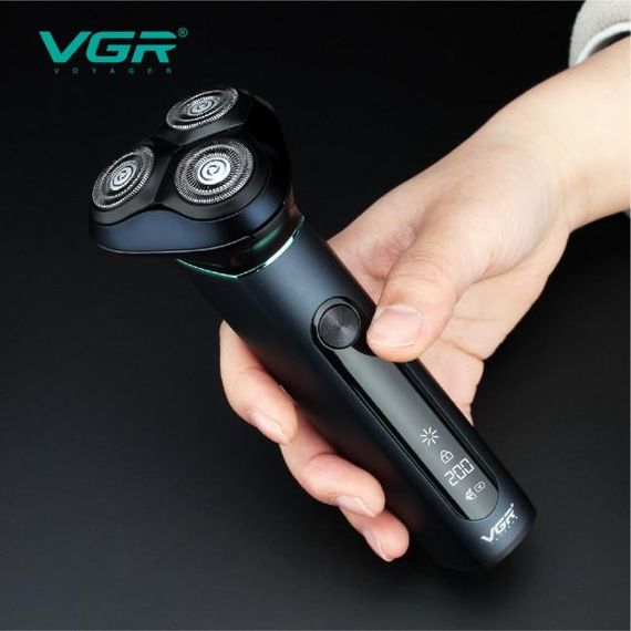 Аккумуляторная электробритва VGR V-310 для влажного и сухого бритья с тремя головками  IPX7 | Зображення 2