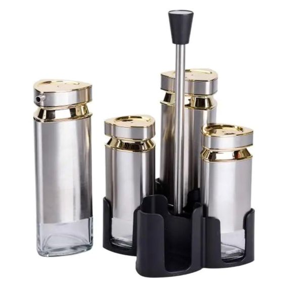 Набір для спецій на підставці 4 ємності 10х10х17 см ємності для приправ HP-1325 | Зображення 2