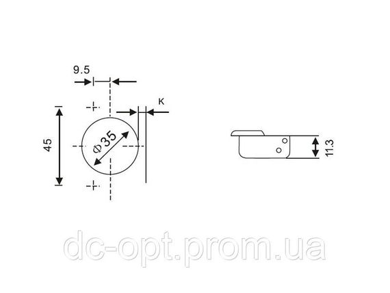 Завіс кутовий 135/45° ДС СтандартЛайн | Зображення 2