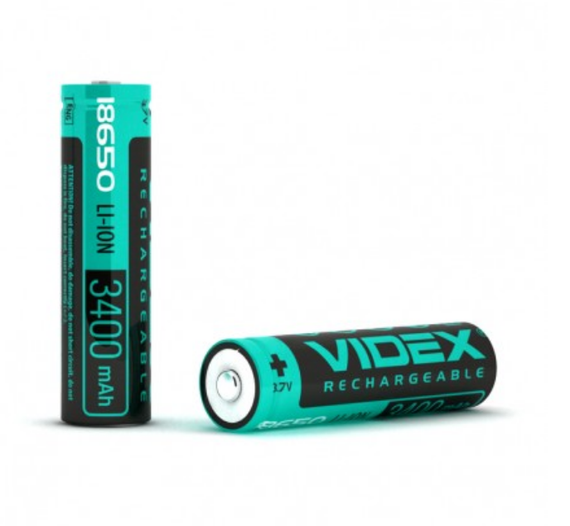Акумулятор 18650 Li-lon 3400mAh захист (бл-1шт) Videx | Зображення 1