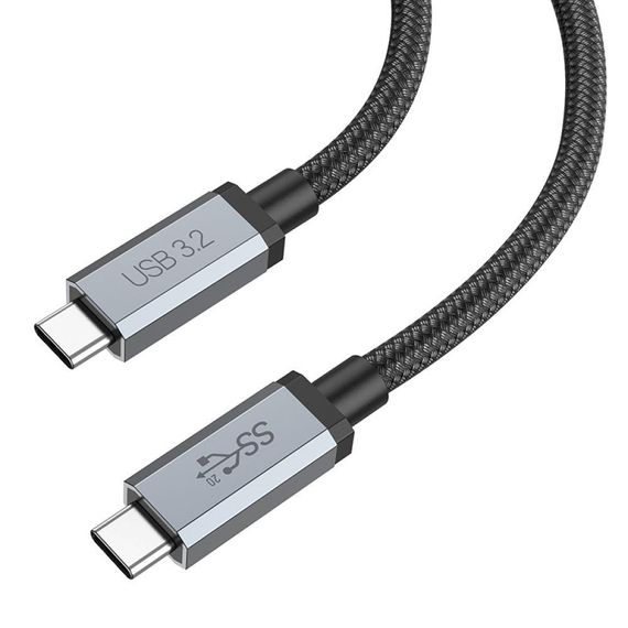 Кабель USB Hoco US06 USB3.2 20Gbps 100W 4K 60Hz 2m Type C to Type C Колір Чорний | Зображення 2