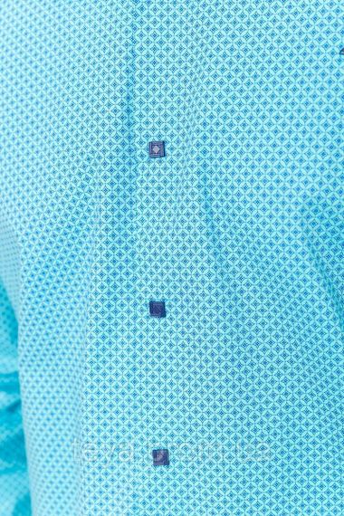 Сорочка чоловіча класична з принтом, колір бірюзово-синій розмір XXL FA_007522 | Зображення 4