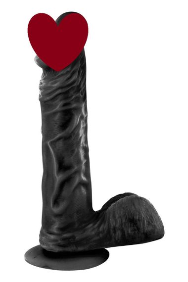 Фаллоимитатор на присоске Real Body - Real Bruce Black, TPE, диаметр 4,2см sexstyle