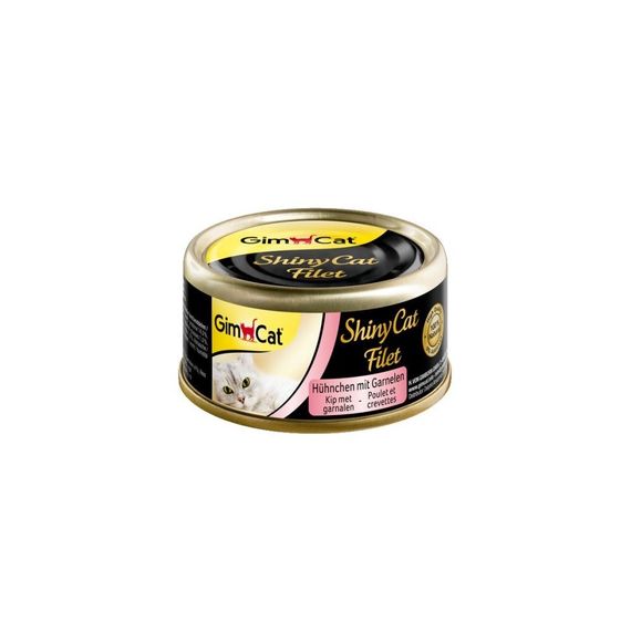 Влажный корм с курицей и креветками для котов GimCat Shiny Cat Filet, 70 гр | Зображення 2