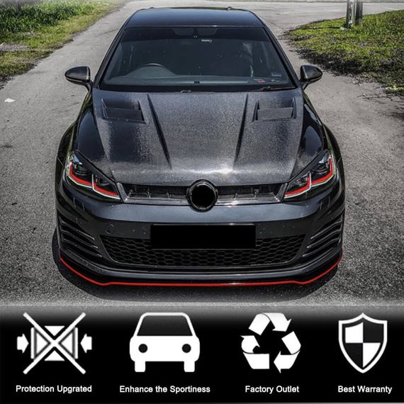 Решетка радиатора (для HB 2012-2017, Сухой Карбон) для Volkswagen Golf 7/E-Golf | Зображення 3