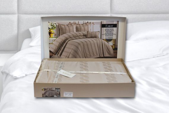 Покрывало з бахромой Kayra 240х260 см Ester капучино | Зображення 5