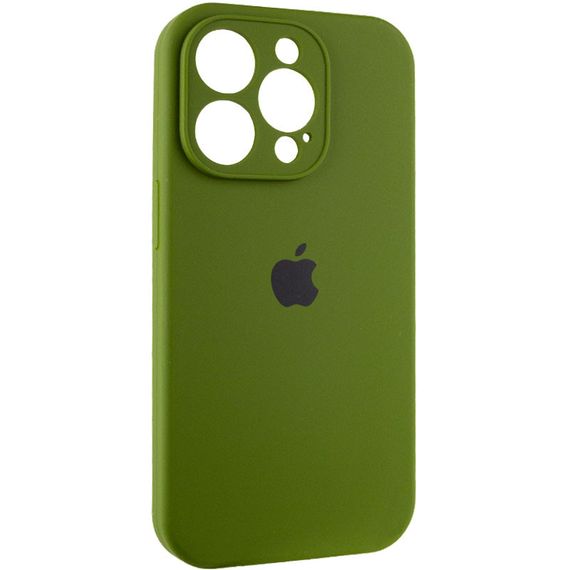 Чохол Silicone Case Full Camera Protective (AA) для Apple iPhone 15 Pro (6.1") Зелений / Dark Olive | Зображення 1