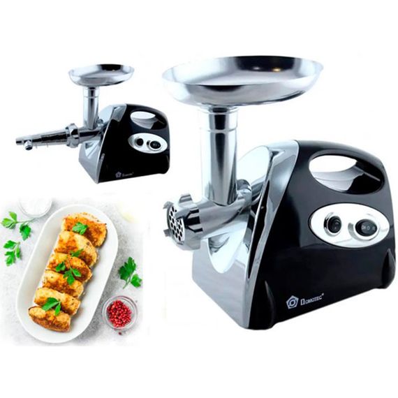 Мясорубка электрическая с соковыжималкой Domotec MS-2019 2400W. Цвет: черный | Зображення 2