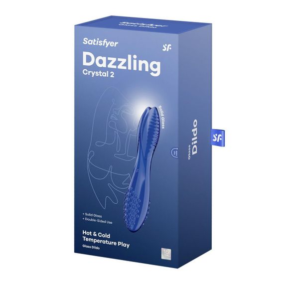 Двосторонній скляний дилдо Satisfyer Dazzling Crystal 2 Blue Sex Aura | Зображення 4