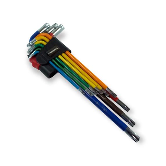 Набор Г-образных ключей TORX экстра-дов.с отв.9 ед.S2,T10-50 Haisser | Зображення 2