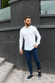 Штани синій квадрат синій S XL