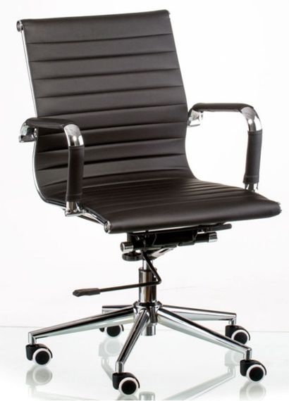 Офісне крісло Solano 5 artleather black Tilt, Eames Style