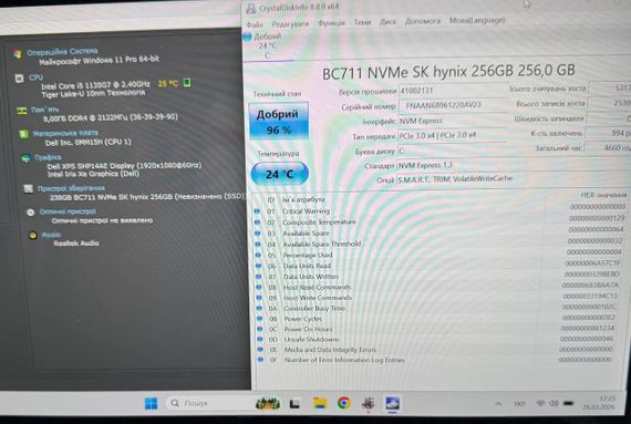 Ультрабук Б-класс Dell XPS 13 9305 / 13.3" (1920x1080) IPS / Intel Core i5-1135G7 (4 (8) ядра по 2.4 - 4.2 GHz) / 8 GB DDR4 / 256 GB SSD / Intel Iris Xe Graphics / WebCam б/у | Зображення 7
