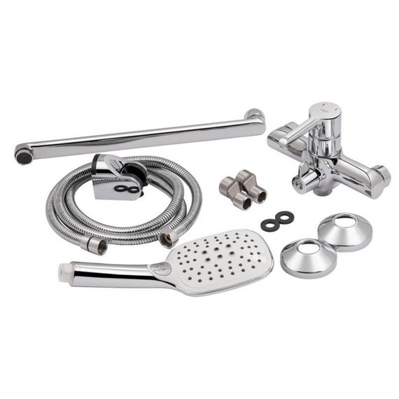 Смеситель для ванны Qtap Grand с поворотным изливом (c душевым гарнитуром) QTGRACRM005 Chrome | Зображення 7