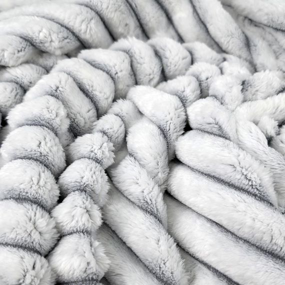 Плед флісовий в смужку(3 см) світло-сірий Love You 200 x 220 см | Зображення 2