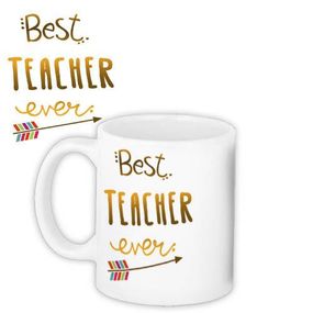 Чашка з принтом Best teacher ever 330 мл (KR_SS001)