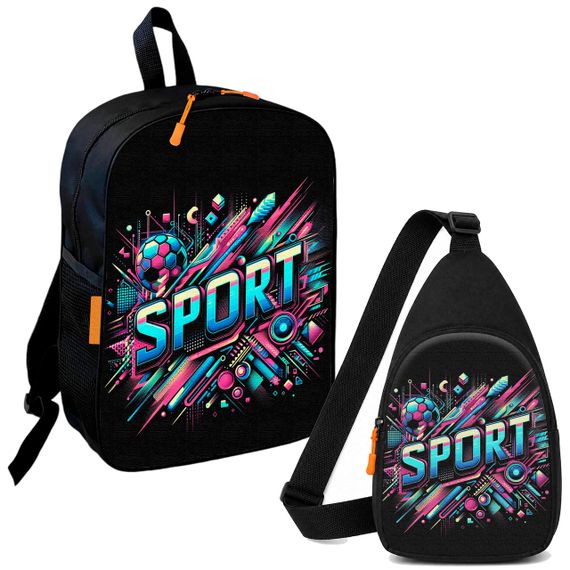 Набор Sport 2 в 1: детский рюкзак + сумка-слинг, для мальчика и девочки 7–9 лет (6109)
