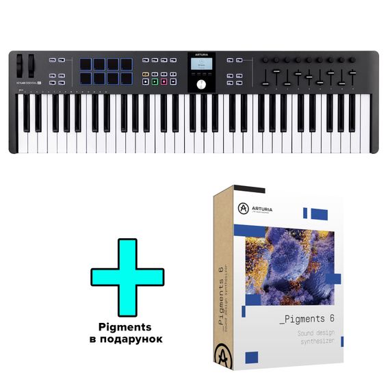 MIDI-клавіатура Arturia KeyLab Essential 61 mk3 (Black) + Arturia Pigments
