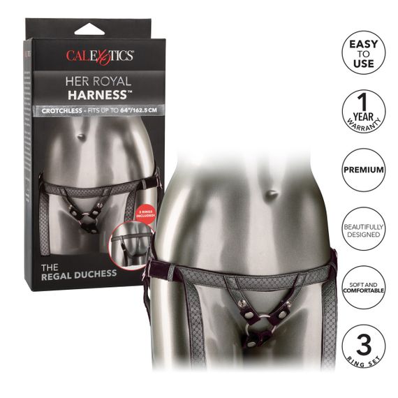 Трусики для страпона California Exotic The Regal Duchess Silver sexstyle | Зображення 5