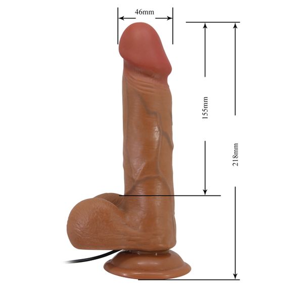 Вибратор на присоске BAILE - Beautiful Bahamut Vibration 8.5" Brown, BW-008105ZR-1 sexstyle | Зображення 9