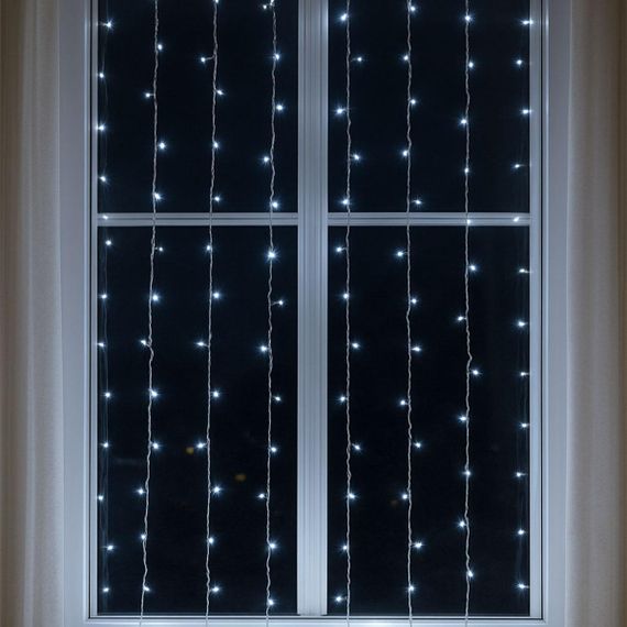 Новорічна гірлянда штора 2х2 м 80 LED кімнатна білий провід Білий ZWM2280LEDW | Зображення 1