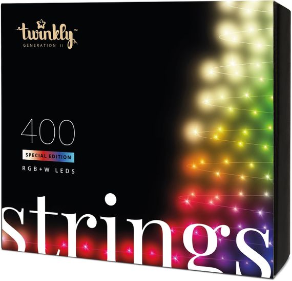 Smart LED гірлянда Twinkly Strings RGBW 400, Gen II, IP44, довжина 32м, кабель чорний (TWS400SPP-BEU) | Зображення 1