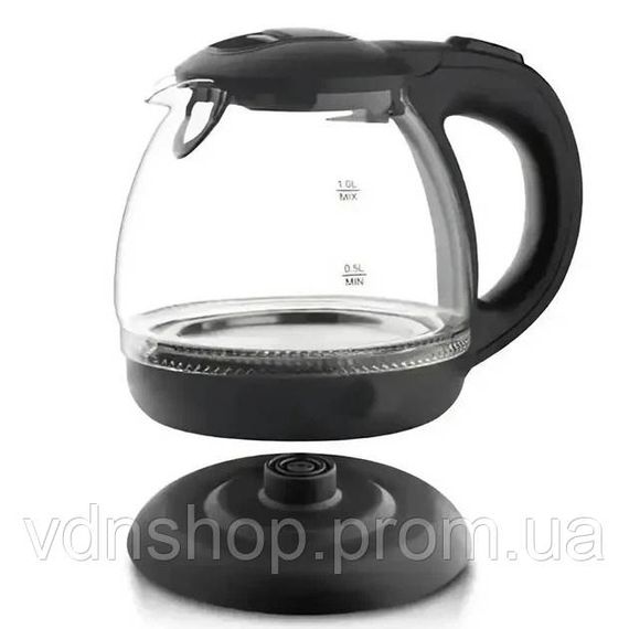 Скляний електрочайник Domotec MS-7910 1л 1650 Вт з LED підсвічуванням LD-41 | Зображення 1