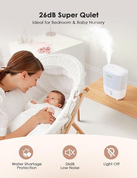 Зволожувачі Oraimo для спальні, зволожувач із прохолодним туманом і верхнім наповненням | Зображення 7