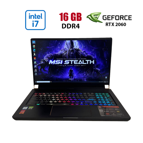Игровой ноутбук Б-класс MSI GS75 Stealth 9SF / 17.3" (1920x1080) IPS / Intel Core i7-10875H (8 (16) ядер по 2.3 - 5.1 GHz) / 16 GB DDR4 / 512 GB SSD / nVidia GeForce RTX 2060, 6 GB GDDR6, 192-bit / WebCam б/у