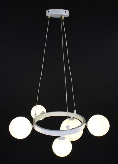 Люстра підвісна на 5 лампочок 27847 Білий 40-150х52х52 см. | Зображення 1